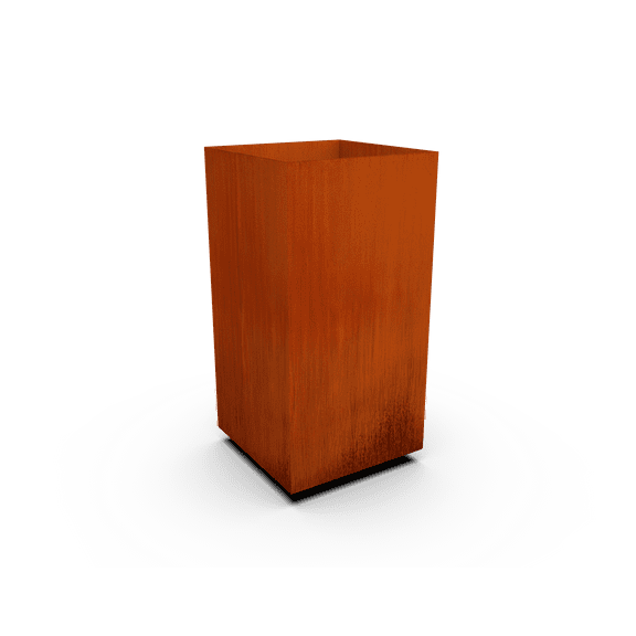PLANTERCRAFT Corten Steel metal planter box, Tall-Cube sizes, Modern garden steel planters For Commercial And Residential Outdoor Use.