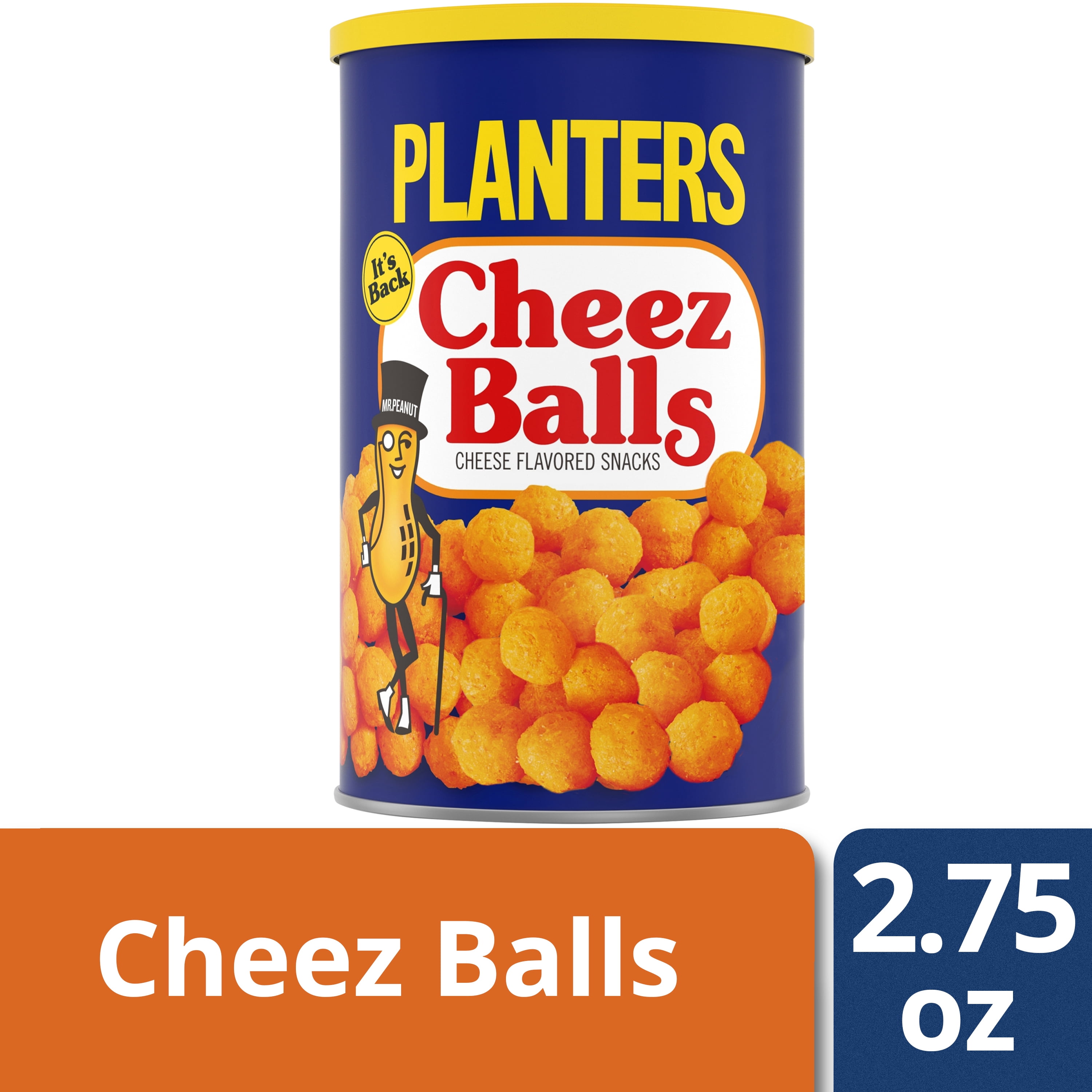 PLANTERS Cheez Balls Cheese Flavored Party Snacks, 2.75 Oz Canister ...