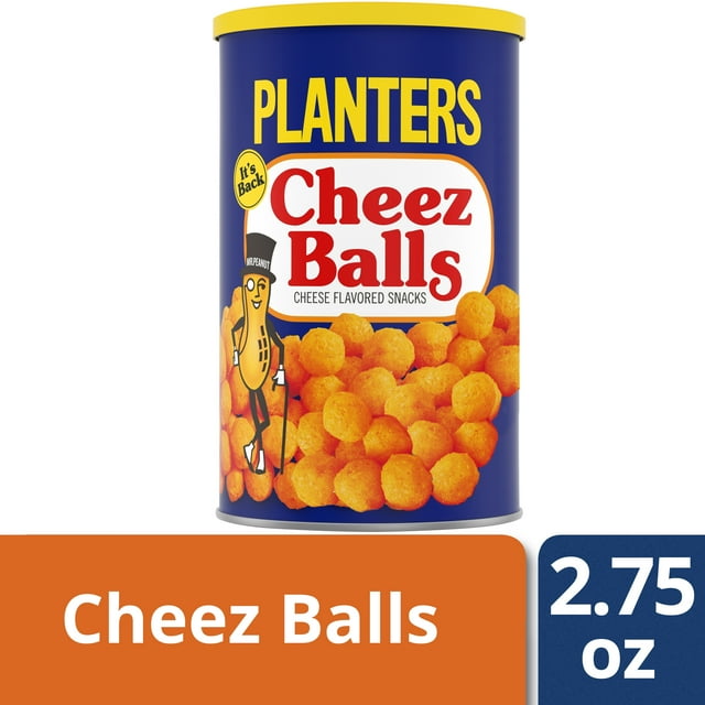 PLANTERS Cheez Balls Cheese Flavored Party Snacks, 2.75 Oz Canister