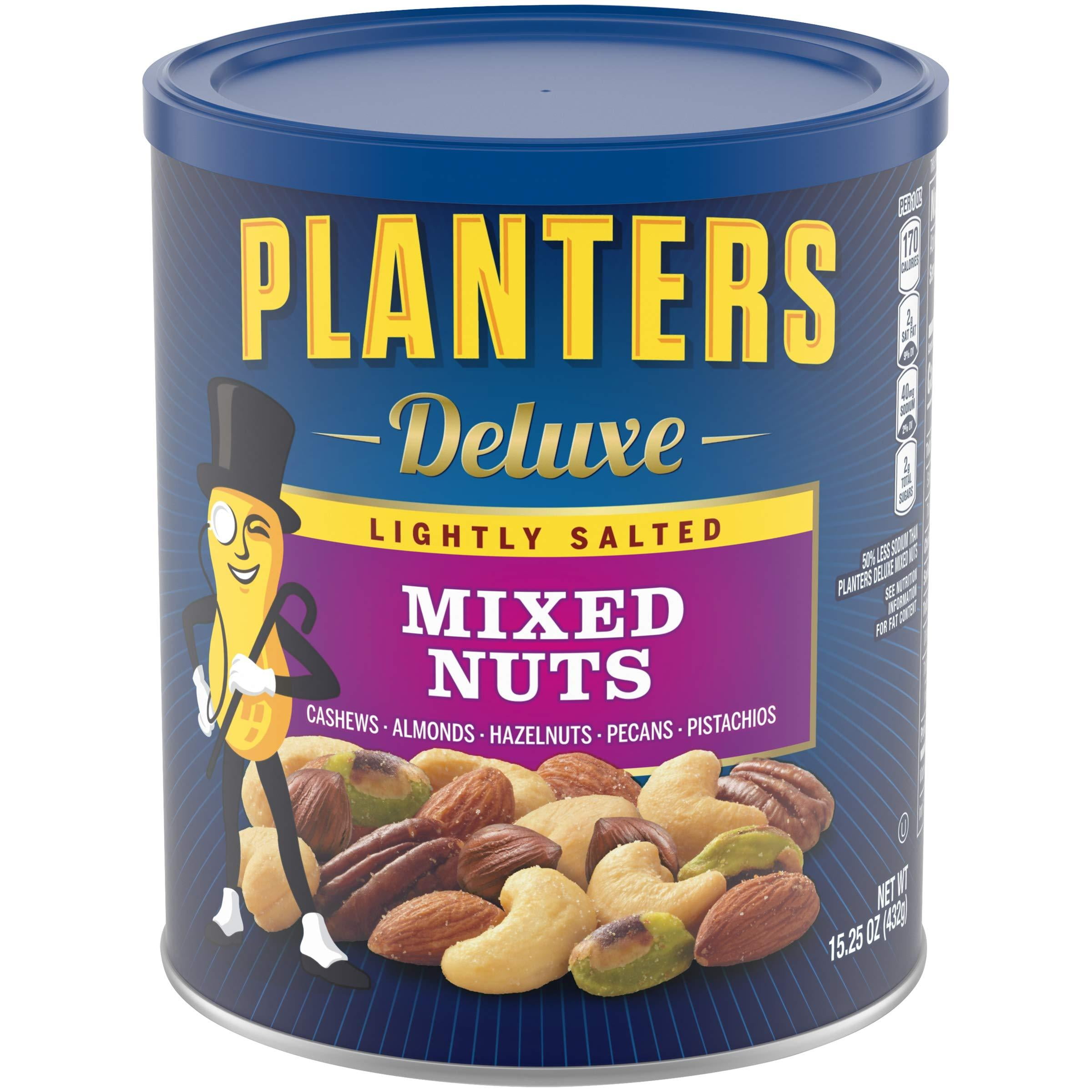 PLANTERS Deluxe Lightly Salted Mixed Nuts, 15.25 oz. Resealable