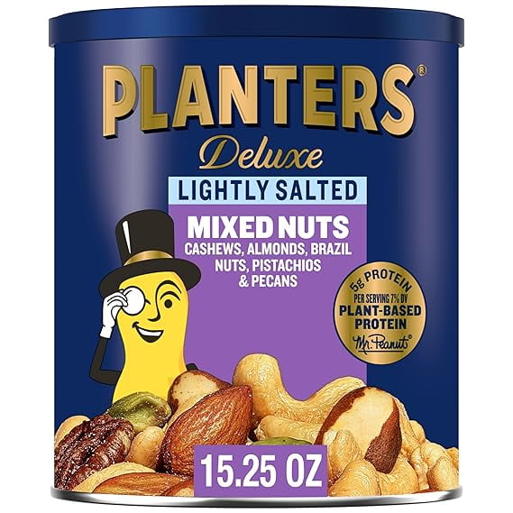 Deluxe Nut Mix PLANTERS Deluxe Mixed Nuts - Lightly Salted Cashew ...