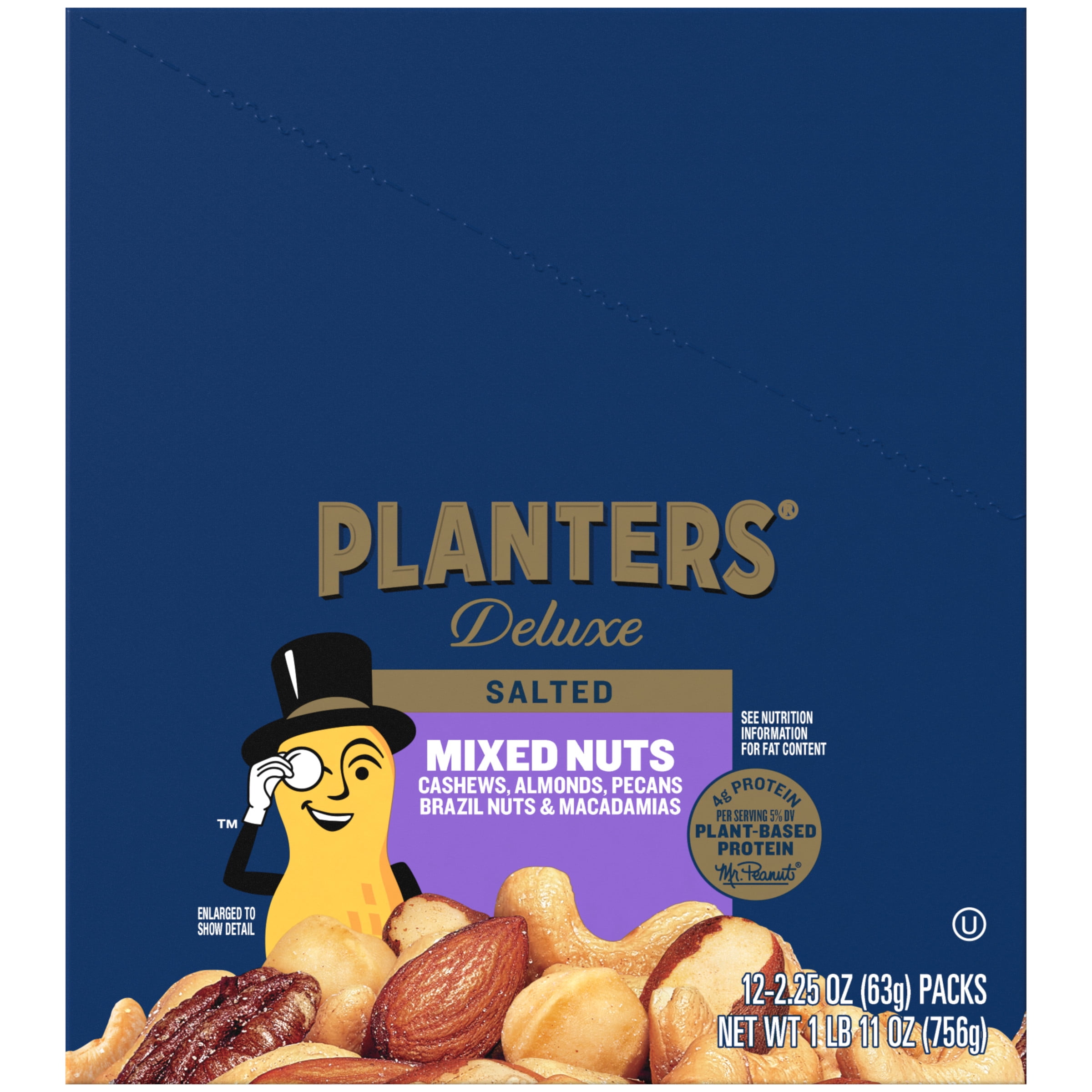 PLANTERS Deluxe Mixed Nuts with Cashews, Almonds, Pecans, Brazil Nuts
