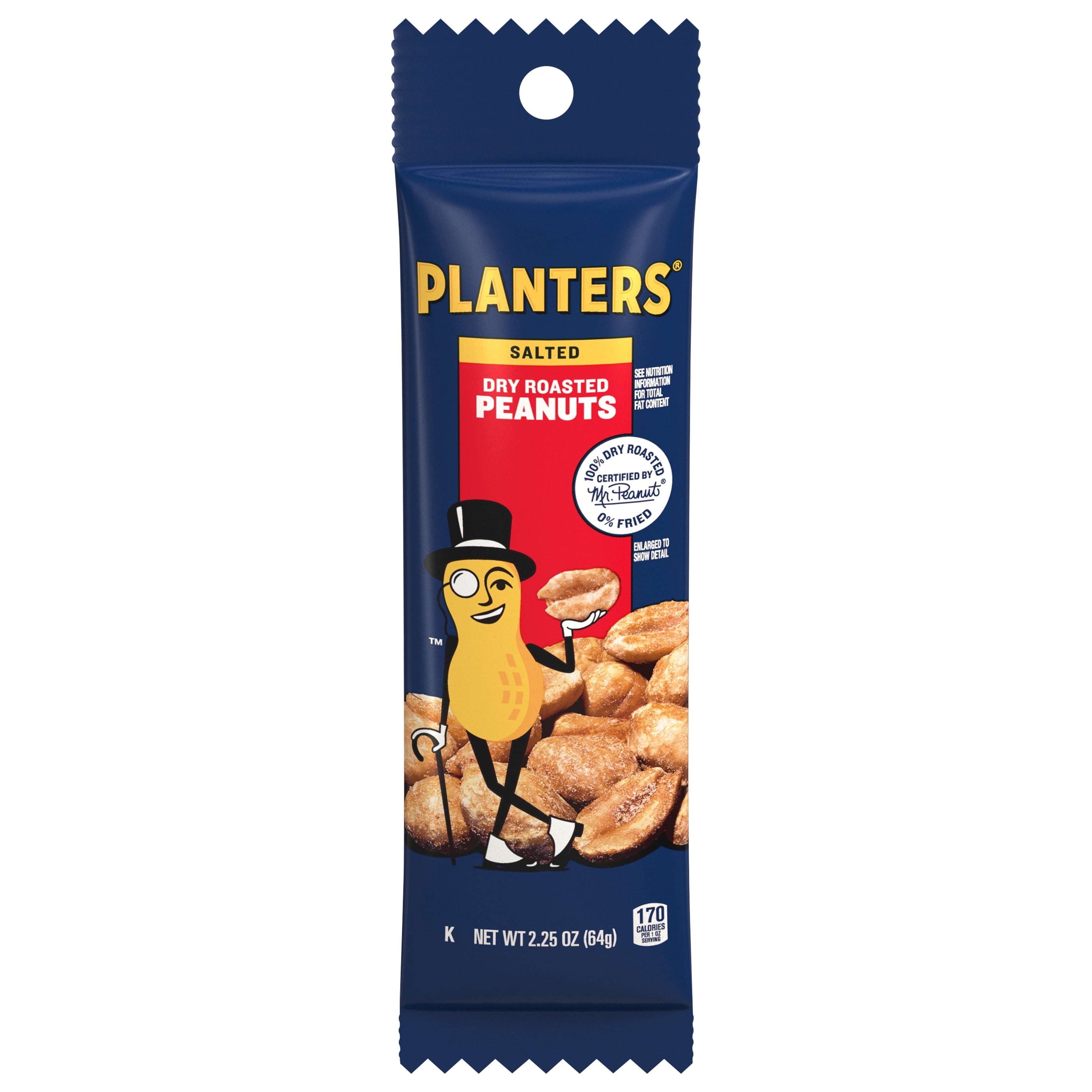 PLANTERS Dry Roasted, 2.25 OZ Tube