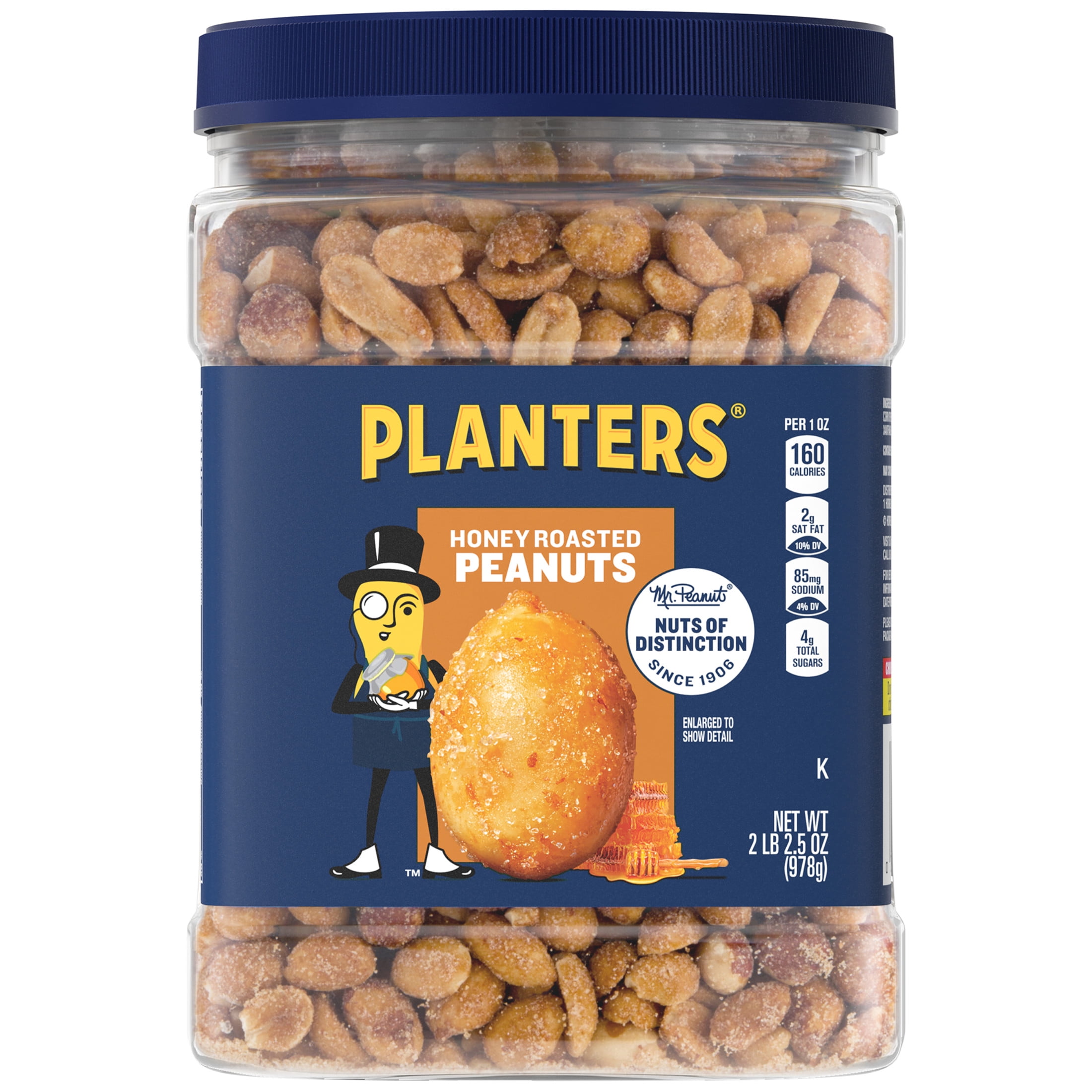 Planters Honey Roasted & Salted Peanuts Jar, 34.5 oz - Walmart.com