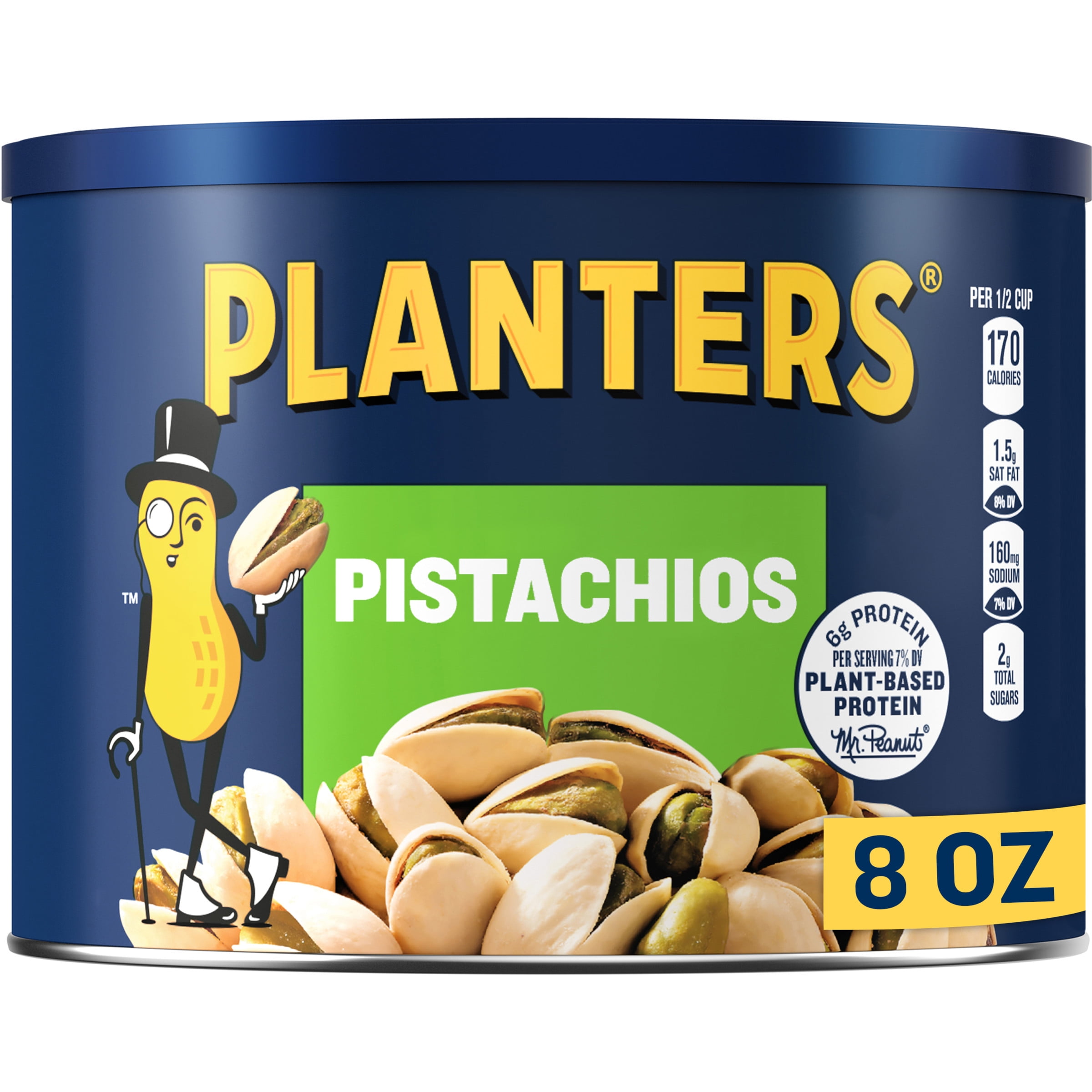PLANTERS InShell Pistachios, Party Snacks, PlantBased Protein, 8 oz