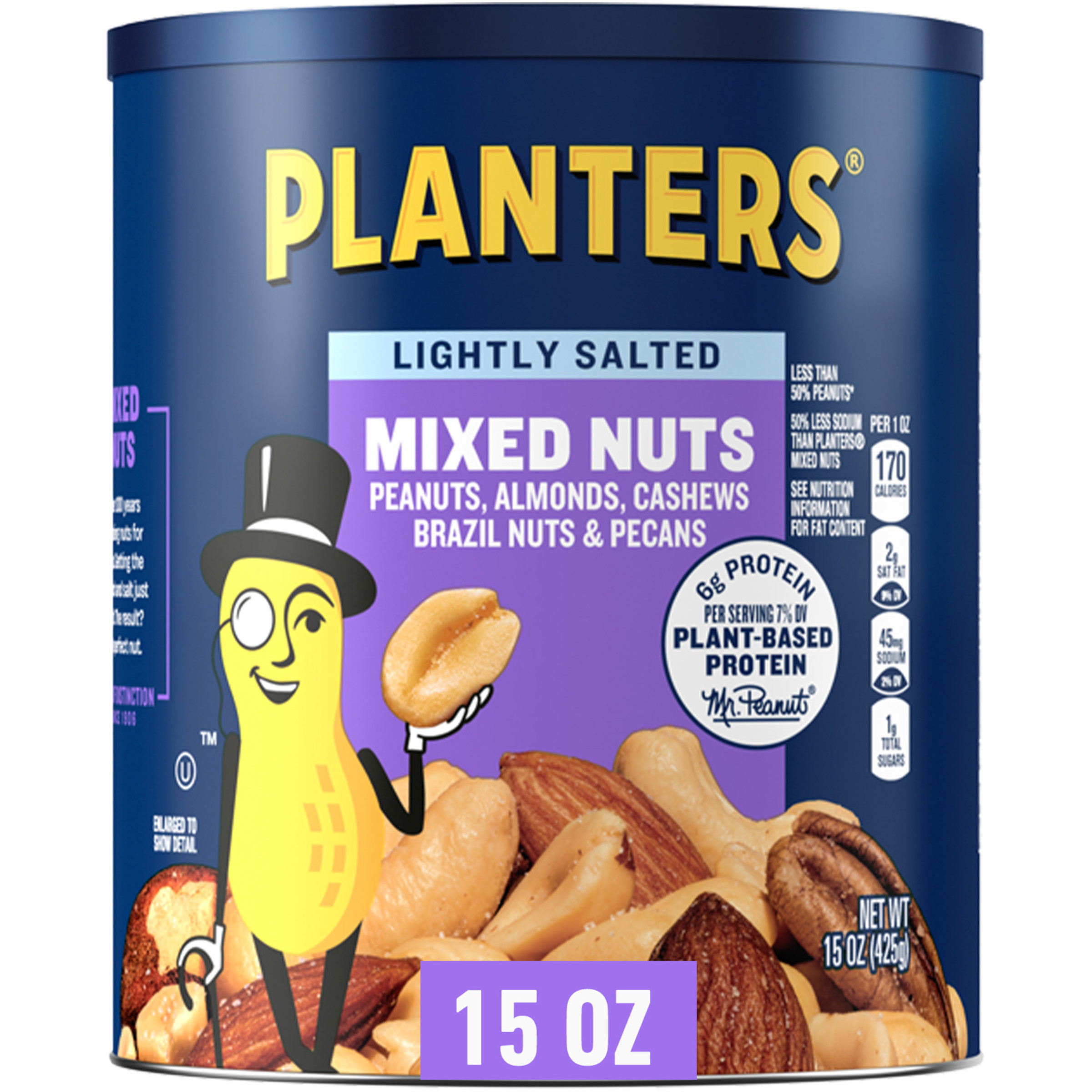 Great Value Roasted & Lightly Salted Mixed Nuts, 14.75 oz - Walmart.com