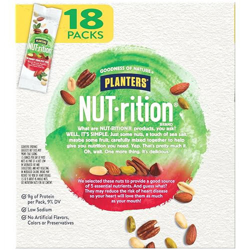 PLANTERS NUTrition Heart Healthy Nut Mix, Snack Mix, 1.5 oz, 18 Count
