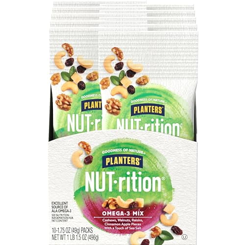 PLANTERS NUTRITION Omega3 Nut Mix with Cashews, Walnuts, Raisins