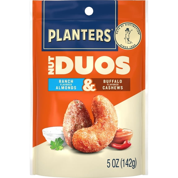 PLANTERS Nut Duos Ranch Almonds & Buffalo Cashews 5 oz (Pack of 6)