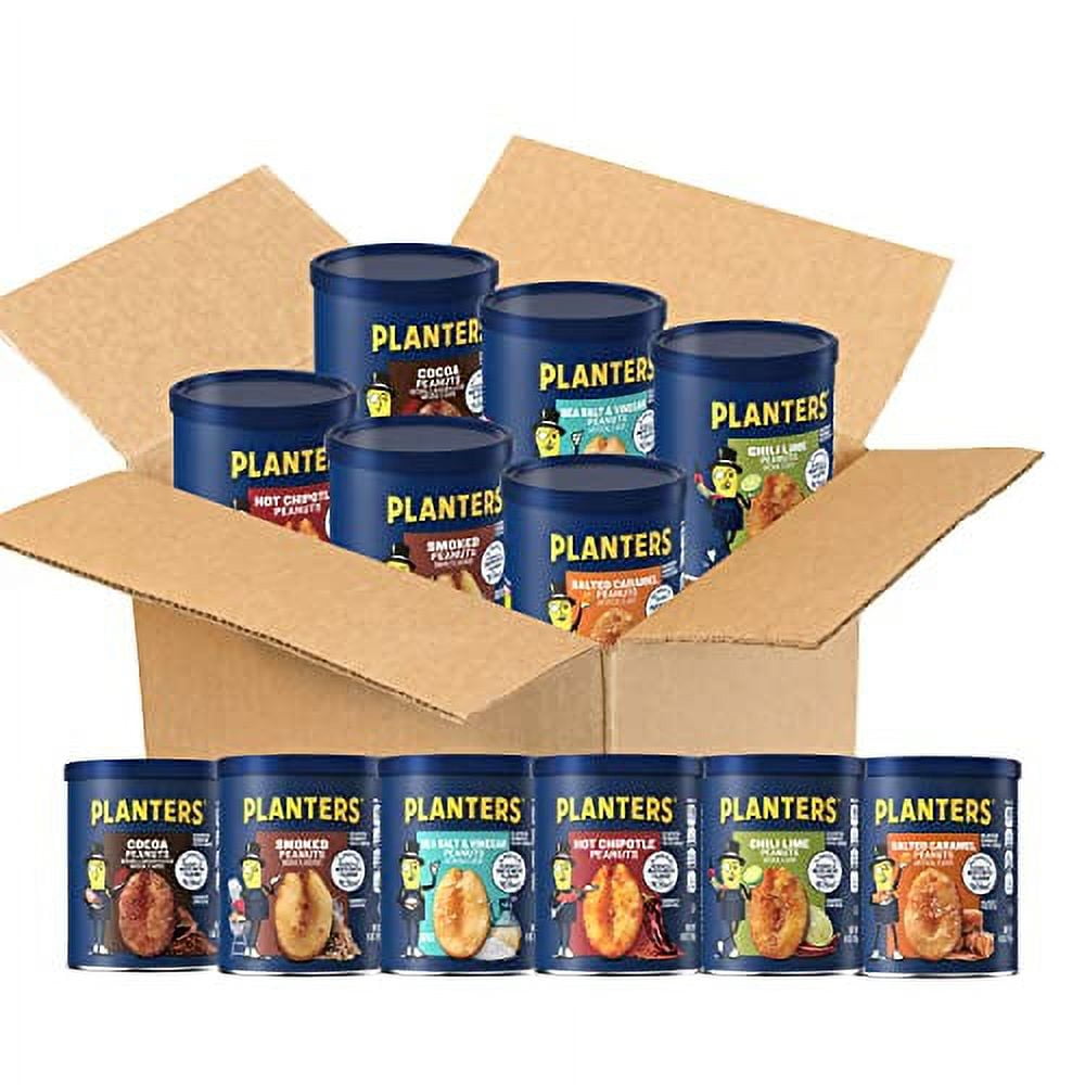 Planters Peanuts Variety Pack Flavored Nuts 6 Oz Cans Pack Of 6 Protein Snack Care Package