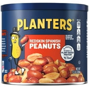 PLANTERS Redskin Spanish Peanuts, Roasted Salted Peanuts, Plant Based Protein, 12.5 oz Steel Can