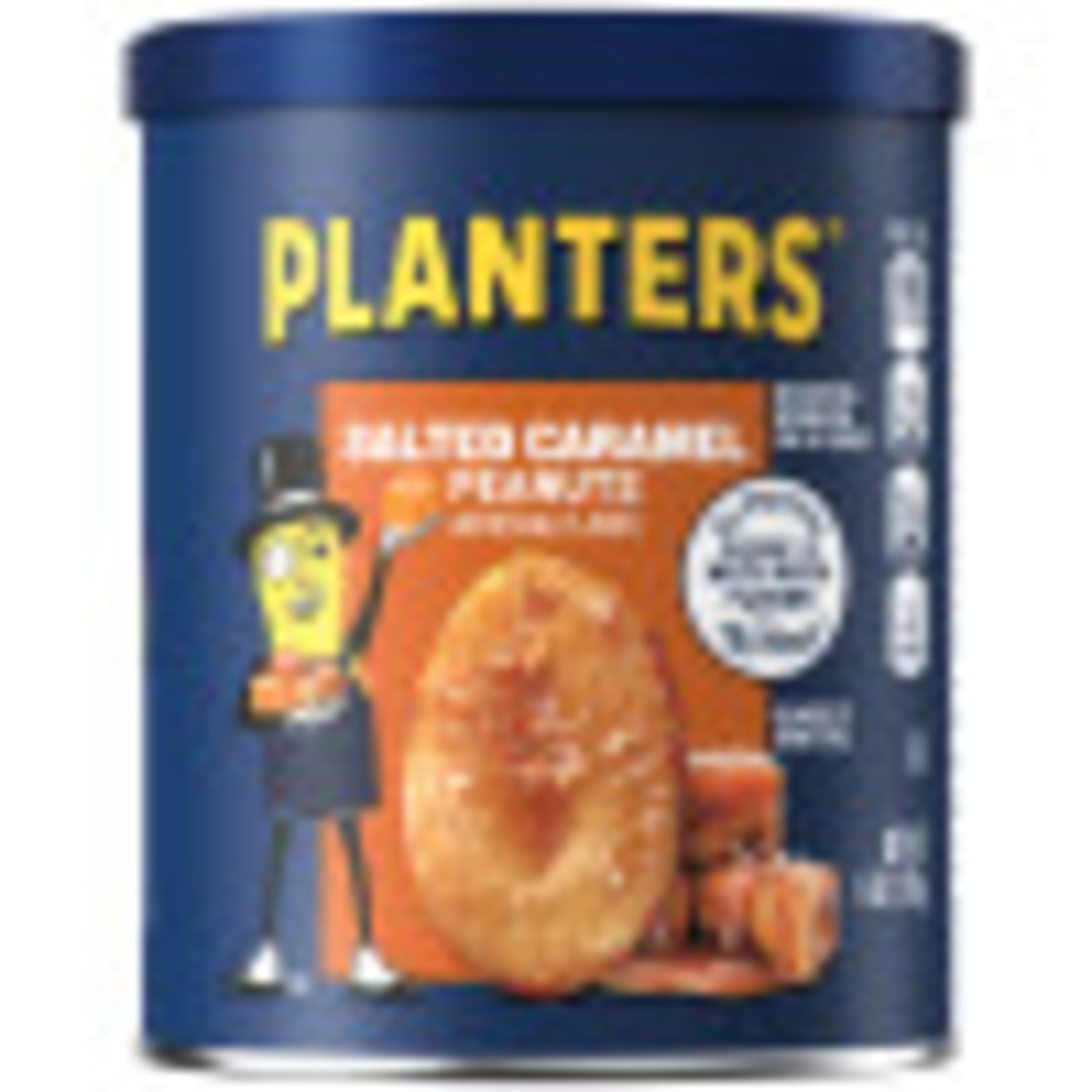 PLANTERS Salted Caramel Peanuts, Sweet and Salty Snacks, Plant-based Protein, 6 oz Canister