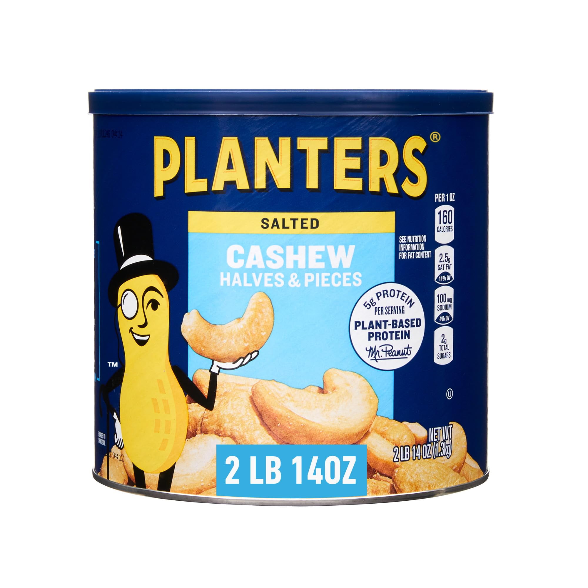 PLANTERS Salted Cashew Halves OIF8 & Pieces, Party Snacks, PlantBased