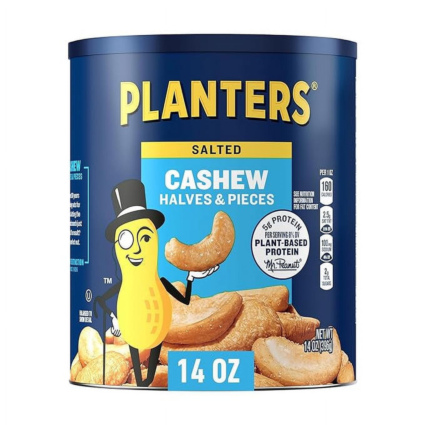 PLANTERS Salted Cashew Halves & Pieces, Party Snacks, PlantBased