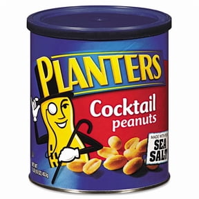 PLANTERS Salted Cocktail Peanuts, Party Snacks, Plant Based Protein, 16 oz Steel Can