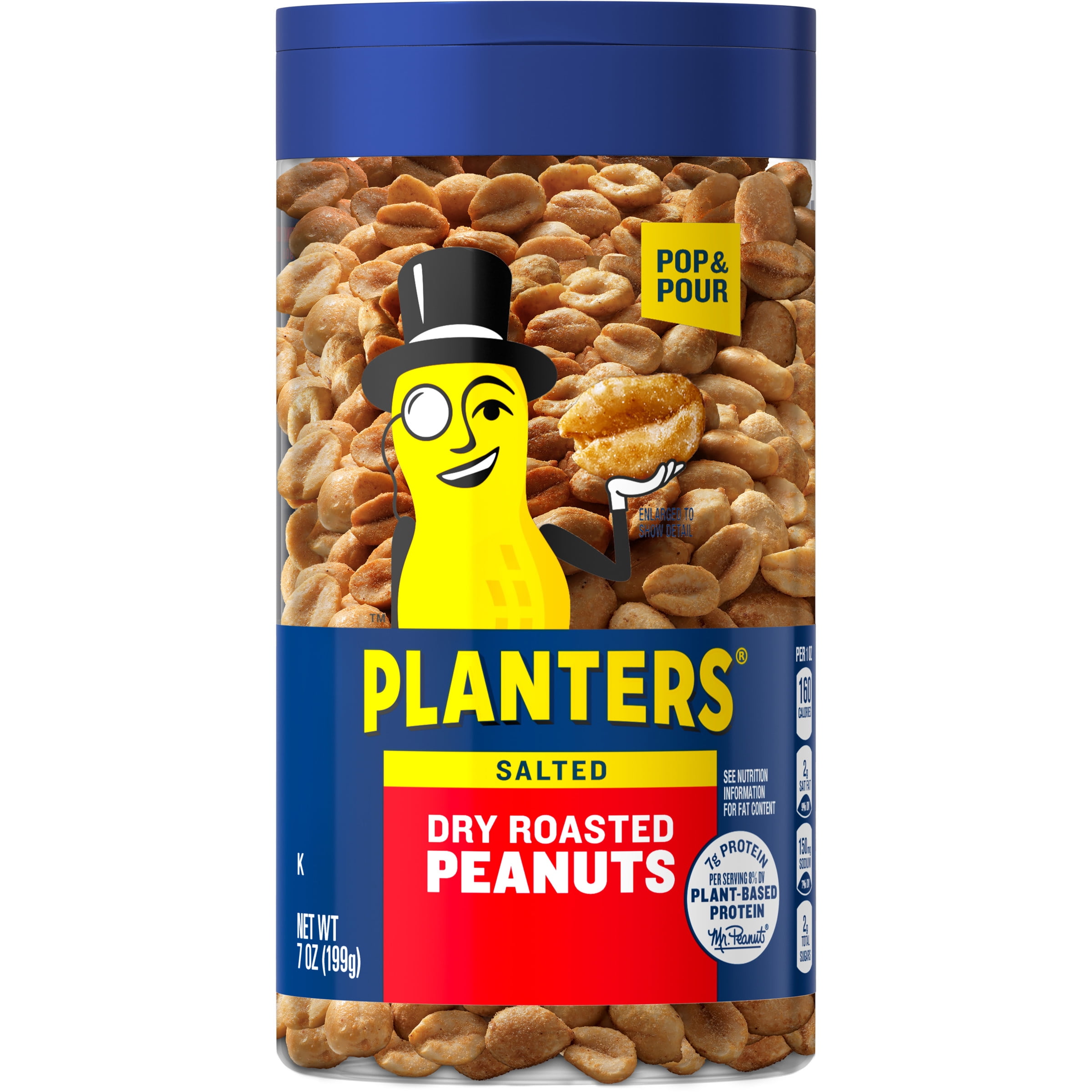 PLANTERS Salted Dry Roasted Peanuts, Party Snacks, Plant Based Protein