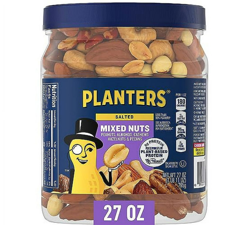 Salted Mixed Nuts, 27 oz Canister Salted Mixed Nuts, 27 oz Canister