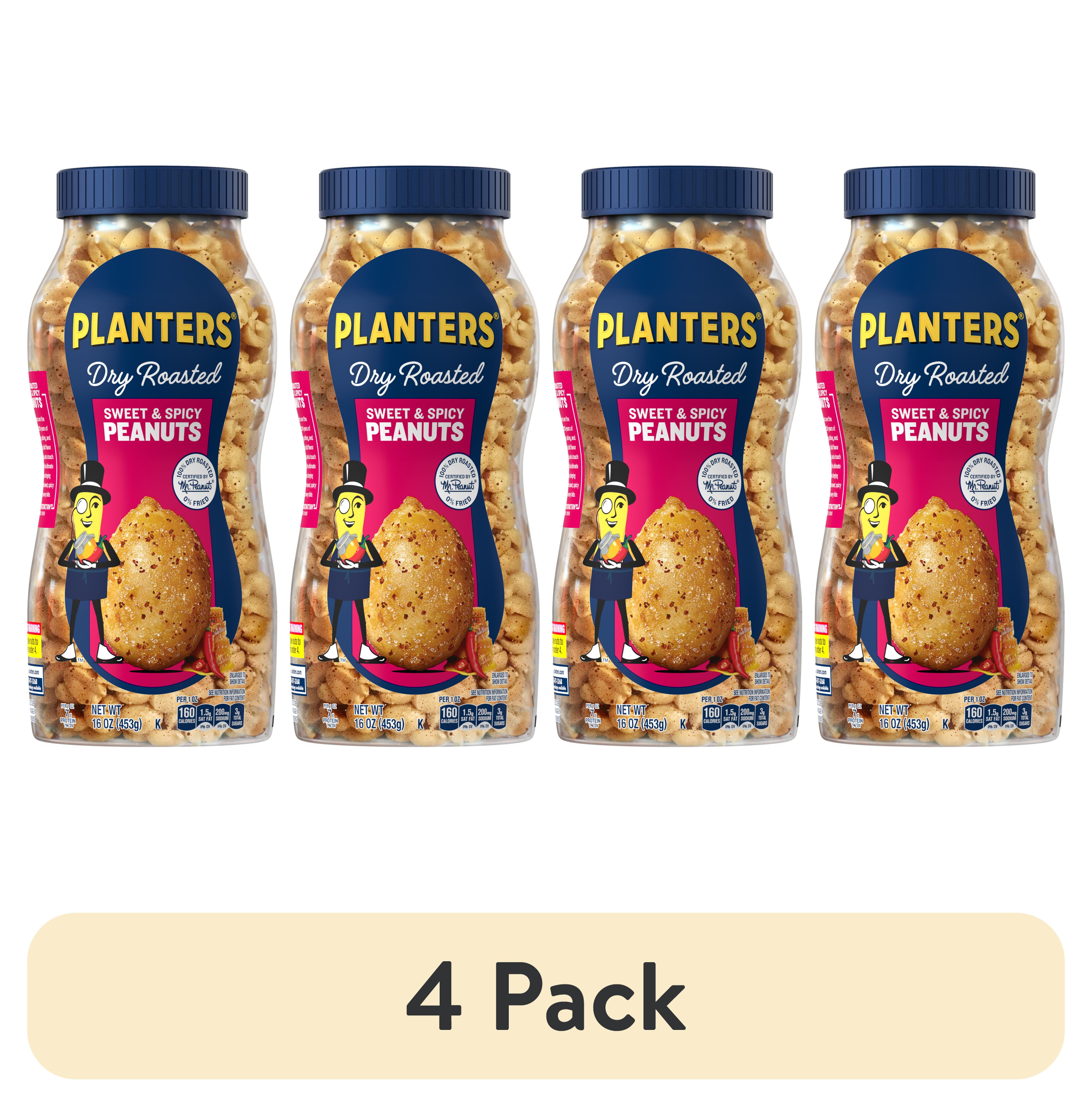 PLANTERS Sweet and Spicy Peanuts, Party Snacks, PlantBased Protein, 16