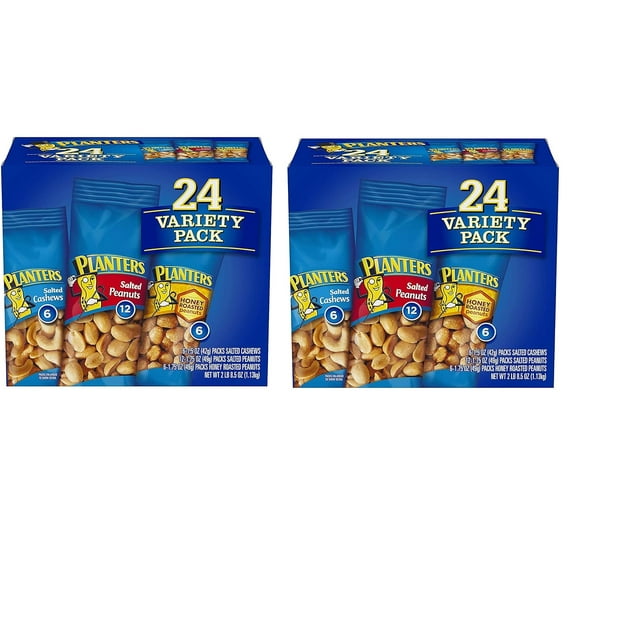 PLANTERS Variety Packs (Salted Cashews, Salted & Roasted ), 24 Packs