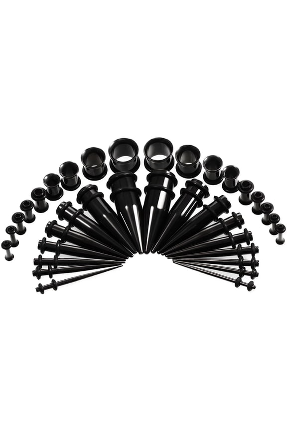 Ear Gauge Stretching Kit 36 Piece Set Gauge Stretching Kit Versatile Sizing Options Gauges for Ears Black