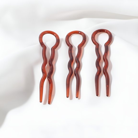 PLANTORA Small Hair Barrette Barrettes for Fine Hair Small 3PCS U Shaped Hair Pins Pin Wavy Crink U Shaped Chignon Hair Pin Updo Bun Pins Stick French Mini Snap Hair Clips for Baby Girls