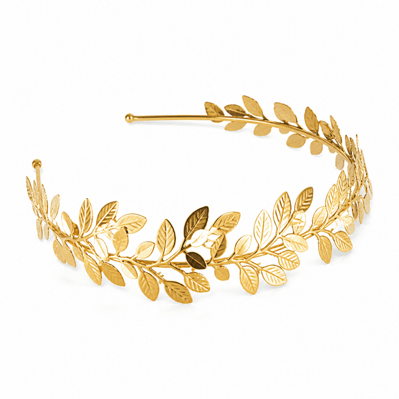 PLANTORA Wedding Gold Leaf Crowns and Tiaras Bridal Headband Prom Crown Costume Greek Goddess Hair Accessories for Women and Girls