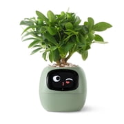 PLANTSIO Smart pet Planter Robot Guidance on Plant Care with Emojis, Adorable Plant Companion with Rich Gesture Interaction, Neat Desk Setup Gift Green
