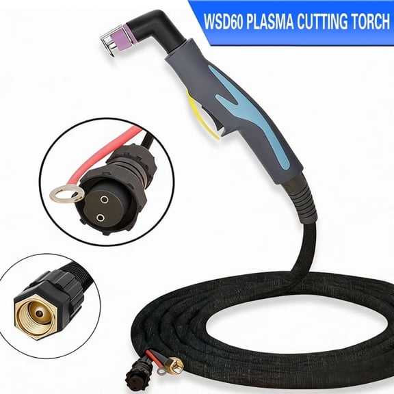 PLASMARGON Plasma Cutter Torch, WSD60 3M/10FT 60A Non-Touch Pilot Arc Plasma Cutting Torch Straight Head Fit DIY/Beginner