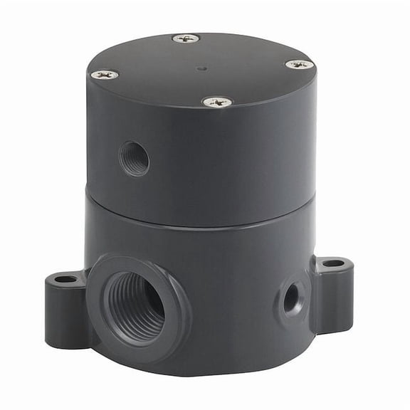 Plast-O-Matic Shut-Off Valve,Pneumatic,1/4 In.,FNPT BSDA025T-NC-PV
