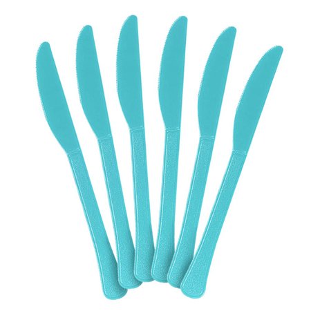 PLASTIC KNIVES - CARIBBEAN BLUE