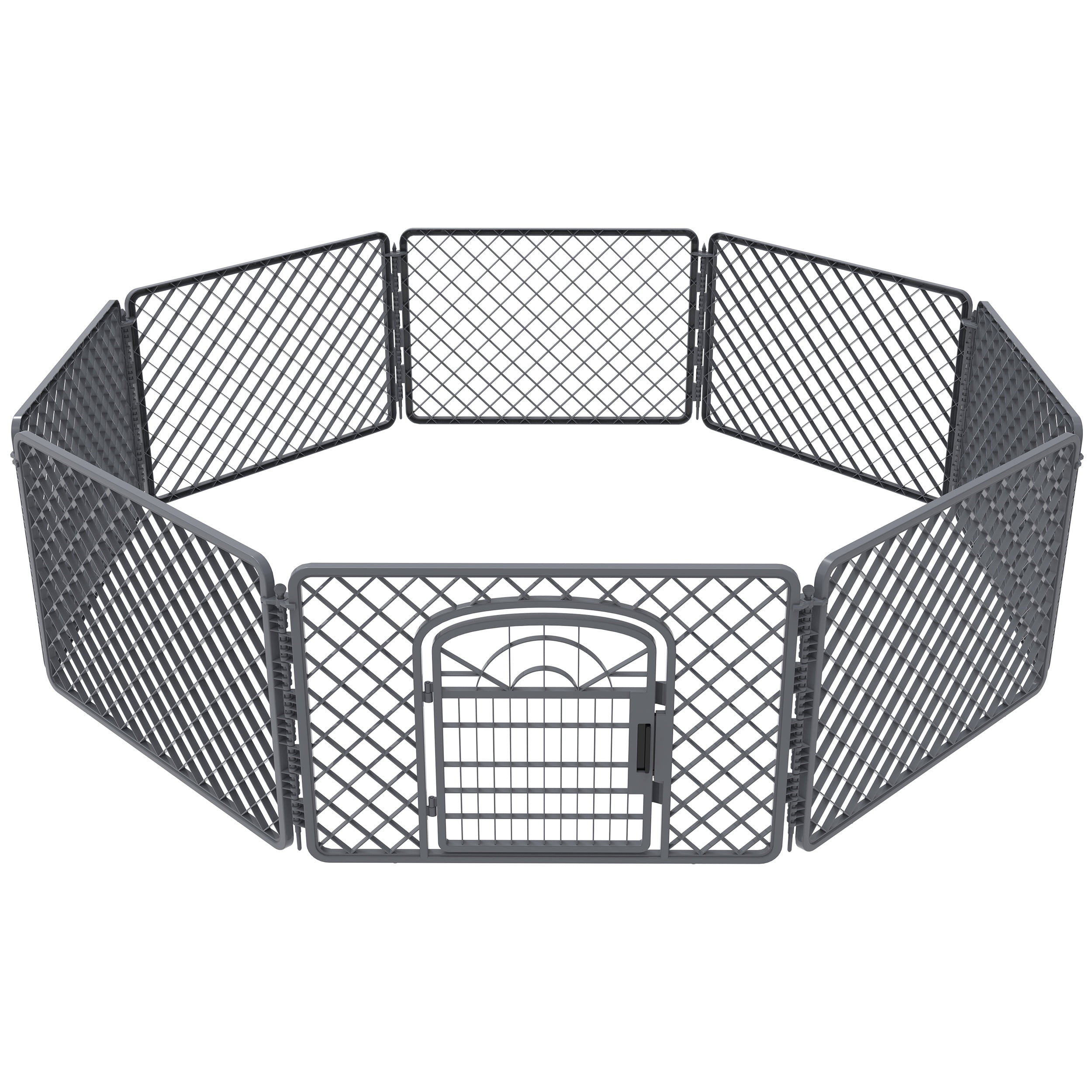 Vibrant Life 8-Panel Plastic Playpen for Dogs, Dark Gray, 24"