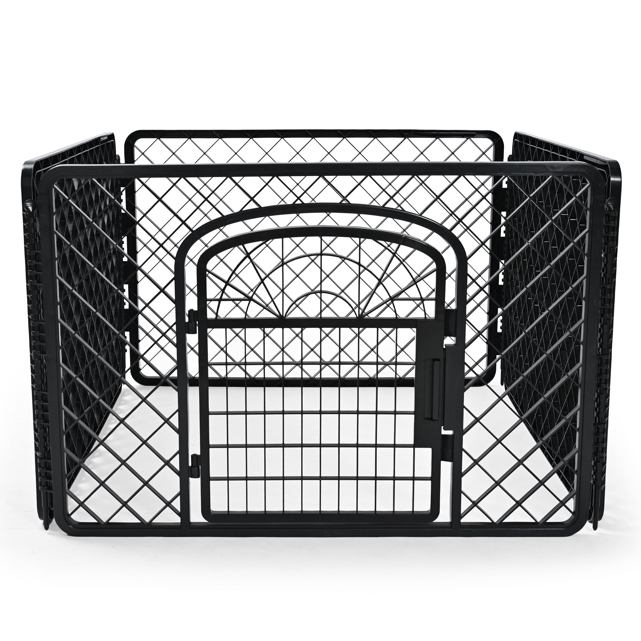 Vibrant Life 4-Panel Plastic Playpen for Dogs, Black, 24"