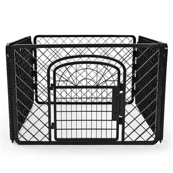 Vibrant Life 4-Panel Plastic Playpen for Dogs, Black, 24"
