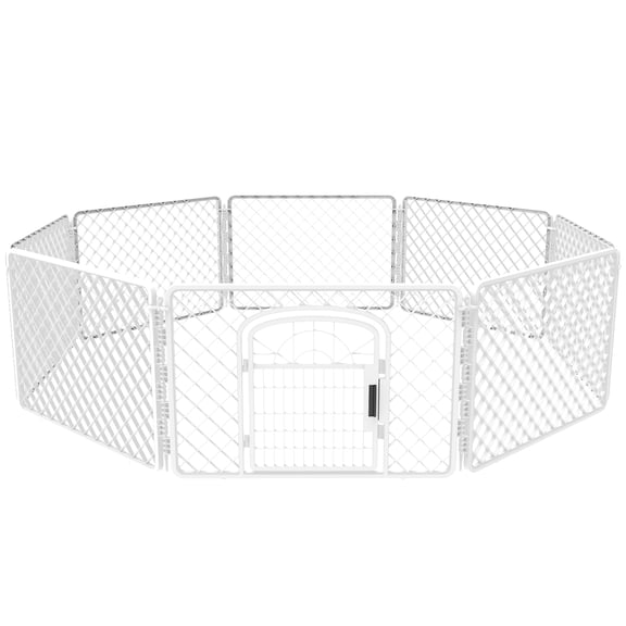 Vibrant Life 8-Panel Plastic Playpen for Dogs, White, 24"