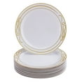 thumbnail image 1 of PLASTIC PLATES FOR WEDDING | 20 pc | Heavy Duty Plastic Dishes | Elegant Fine China Look | Bella – Gold (10.25”), 1 of 6