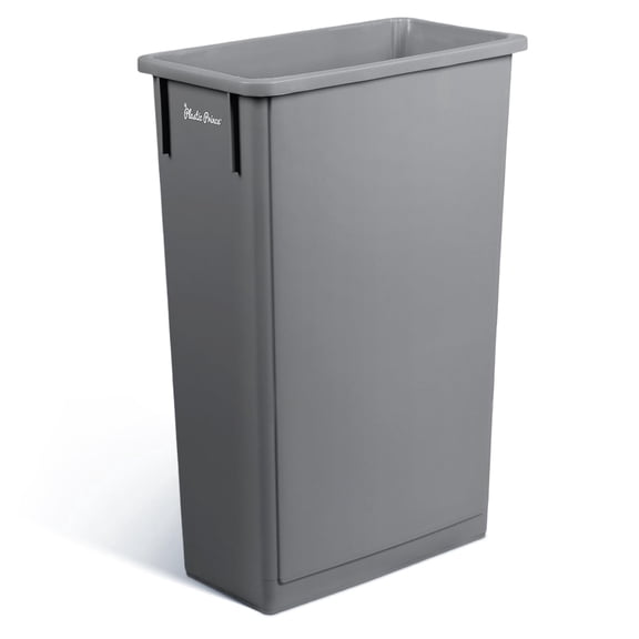 Plastic Prince 23 Gallon Slim Trash Can Kitchen, Commercial Tall Trash Bin Narrow, Rectangular Slim Jim Skinny Garbage Can for Home Garage Cabinet Restaurant, Gray