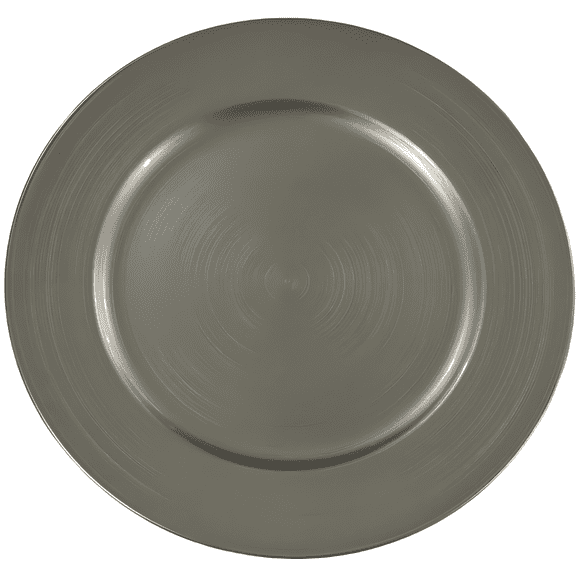 Mainstays Silver Round Charger Plate, 33cm, Easy to Clean