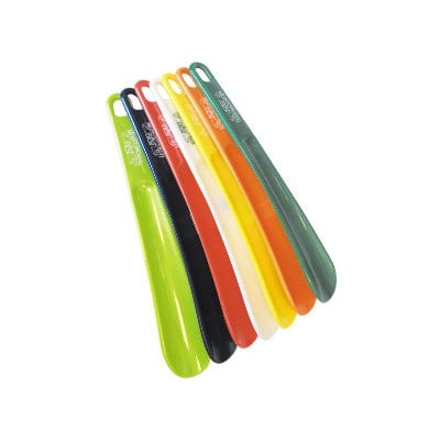 PLASTIC SHOE HORN 10 ASSORTED COLOURS