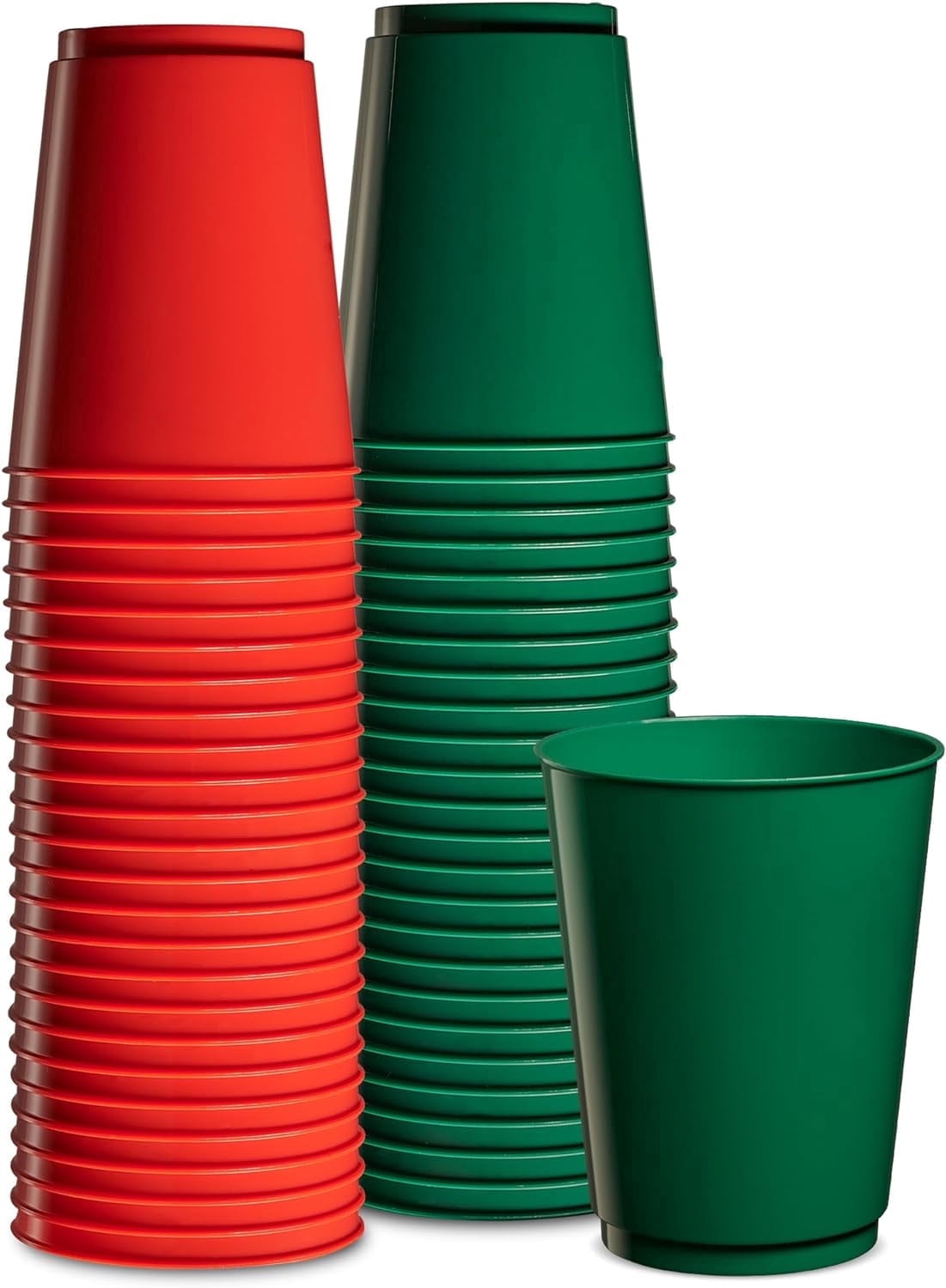 PLASTICPRO 10 Oz Disposable Cups Plastic Tumblers Party Cups Green & Red,  100-Pack - Walmart.com