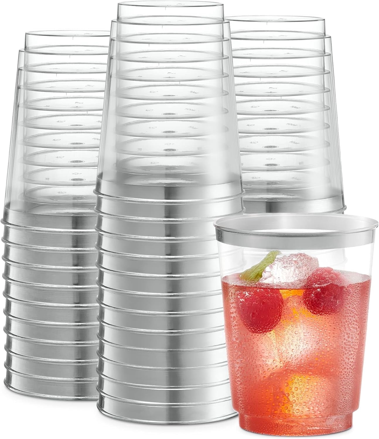 PLASTICPRO 10 Oz Disposable Cups Plastic Tumblers Party Cups Green & Red,  100-Pack - Walmart.com