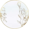 thumbnail image 1 of PLASTICPRO 10” White & Gold Disposable Plates Floral Fancy Plastic Plates, 10-Pack, 1 of 7