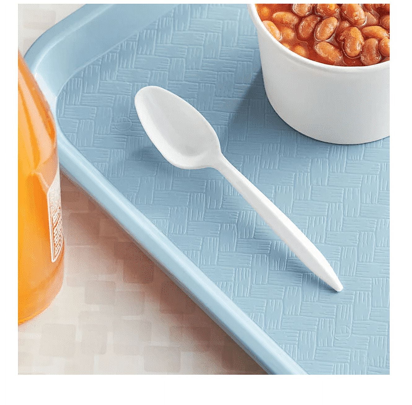 1000-Piece White Medium Weight Plastic Teaspoons