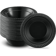 PLASTICPRO 12 Oz Black Plastic Bowls Round Disposable Microwavable Bowls, 400-Pack
