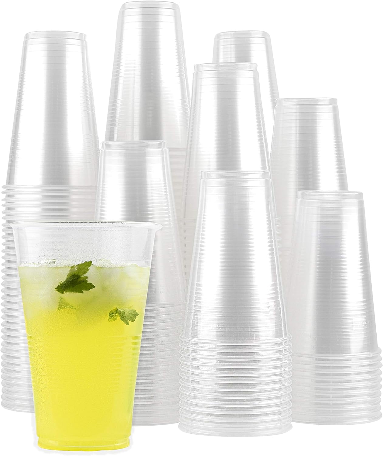 PLASTICPRO 12 Oz Clear Disposable Cups Plastic Cups for Party, 300Pack