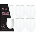 thumbnail image 1 of PLASTICPRO 12 Oz Disposable Stemless Wine Glasses White Plastic Cups for Party, 12-Pack, 1 of 3