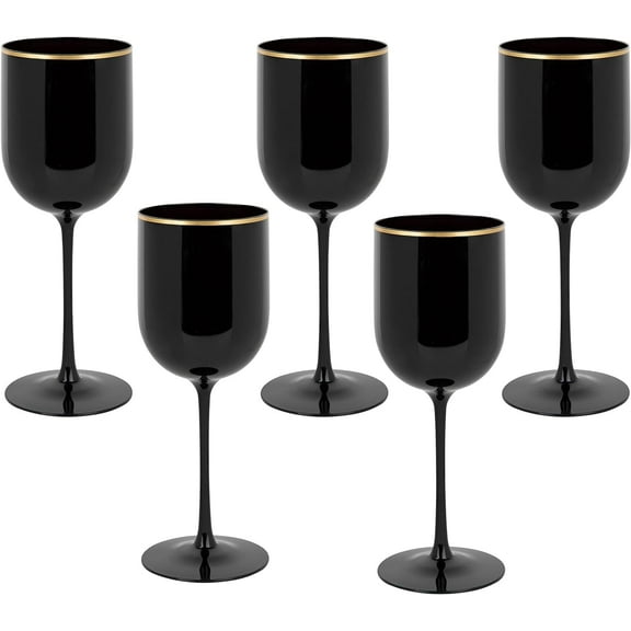PLASTICPRO 12 Oz Plastic Wine Glasses 10-Pc Disposable Wine Glasses Drinking Set