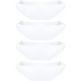 thumbnail image 1 of PLASTICPRO 16 Oz Disposable Serving Bowls White Plastic Square Snack Bowls, 4-Pack, 1 of 7