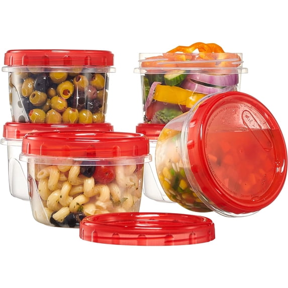 Resable Containers PLASTICPRO 16 Oz Twist Cap Containers, BPA-Free Reusable Food Storage ...