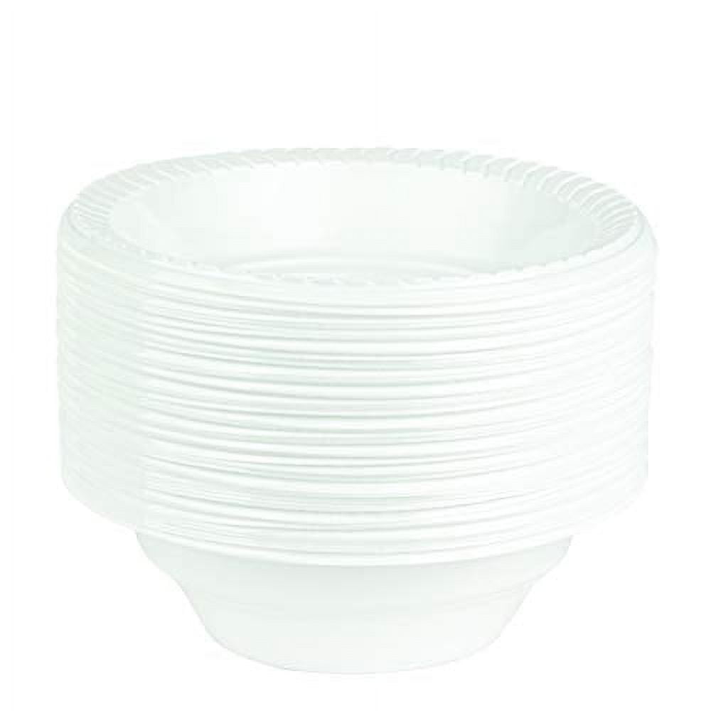 PLASTICPRO 16 Oz White Plastic Bowls Round Disposable Microwavable