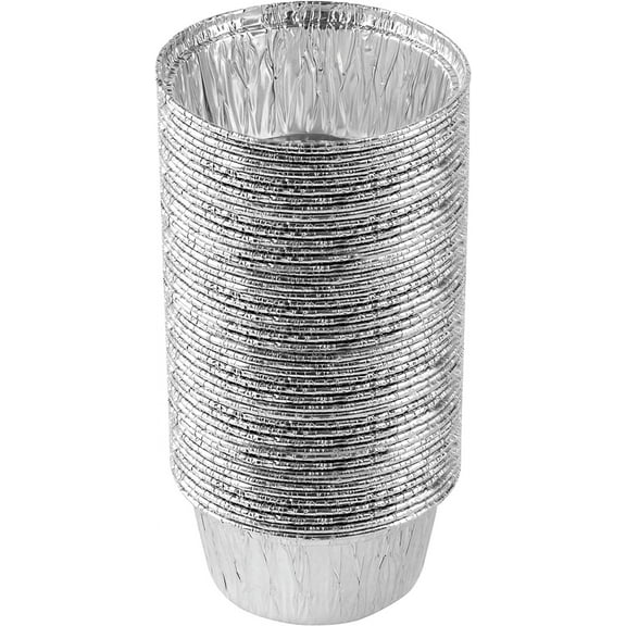 PLASTICPRO 3.5” Ramekins Disposable Aluminum Pans Cupcake & Muffin Tins, 100-Pack